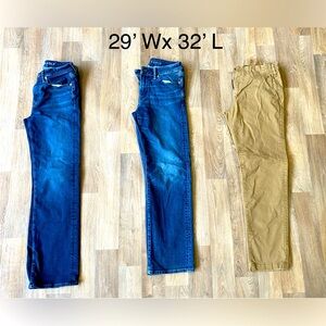 3 Pairs- American Eagle- Men’s Jeans -29’Wx 32’L